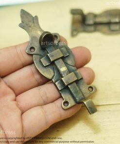 3.93" Vintage Victorian Latch Window Door Locks Solid Brass LATCH 14 DSC00615 resize 1