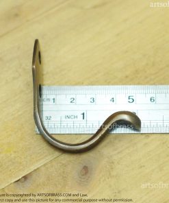 antique style solid brass coat hook wall mount