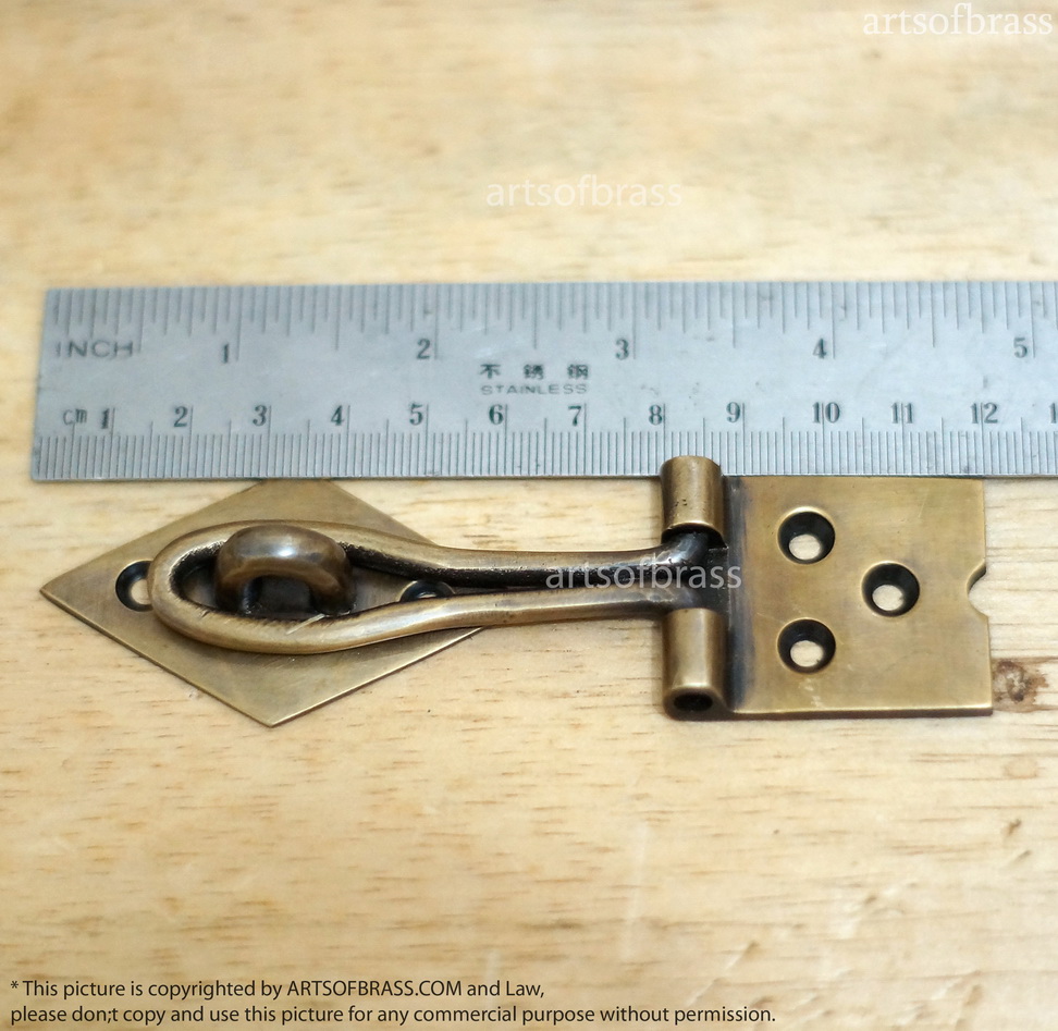 4.72" Lot of 2 pcs Vintage Door BOX LATCH Lock Gate Arrow cast Solid Brass 7 4.72" Lot of 2 pcs Vintage Door BOX LATCH Lock Gate Arrow cast Solid Brass - Image 5
