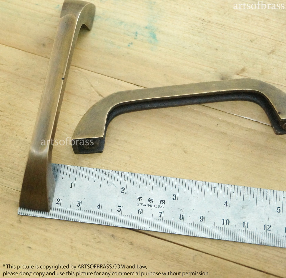 4.60"2 pcs Vintage Retro Full Solid Brass Cabinet Drawer Handle Pulls 7 4.60"2 pcs Vintage Retro Full Solid Brass Cabinet Drawer Handle Pulls - Image 5