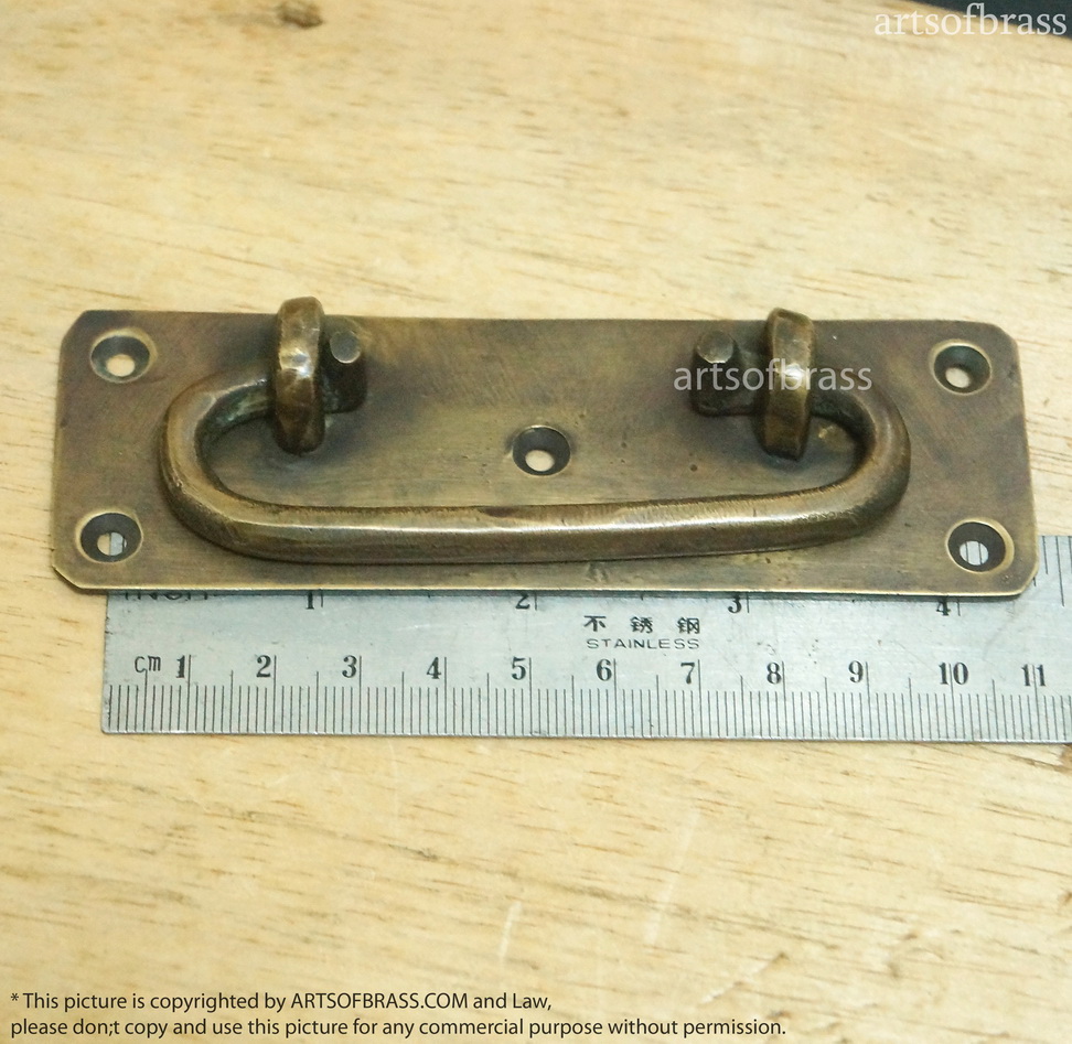 4.60" 2 pcs Vintage Retro Country Western Pull Brass Drawer Pulls Handle 9 4.60" 2 pcs Vintage Retro Country Western Pull Brass Drawer Pulls Handle - Image 7