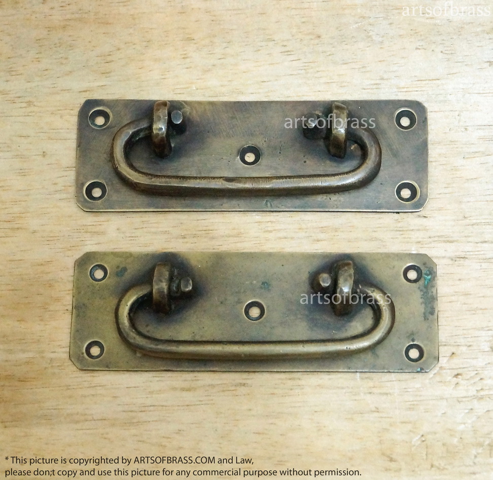 4.60" 2 pcs Vintage Retro Country Western Pull Brass Drawer Pulls Handle 3 4.60" 2 pcs Vintage Retro Country Western Pull Brass Drawer Pulls Handle