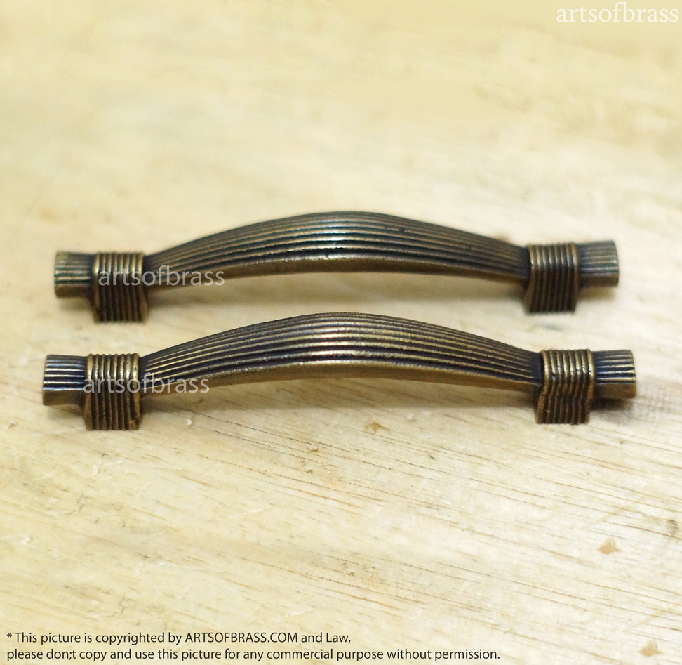 4.92" in Vintage Combined a Rope Pull Drawer Retro Brass Handle Pulls 3 4.92" in Vintage Combined a Rope Pull Drawer Retro Brass Handle Pulls