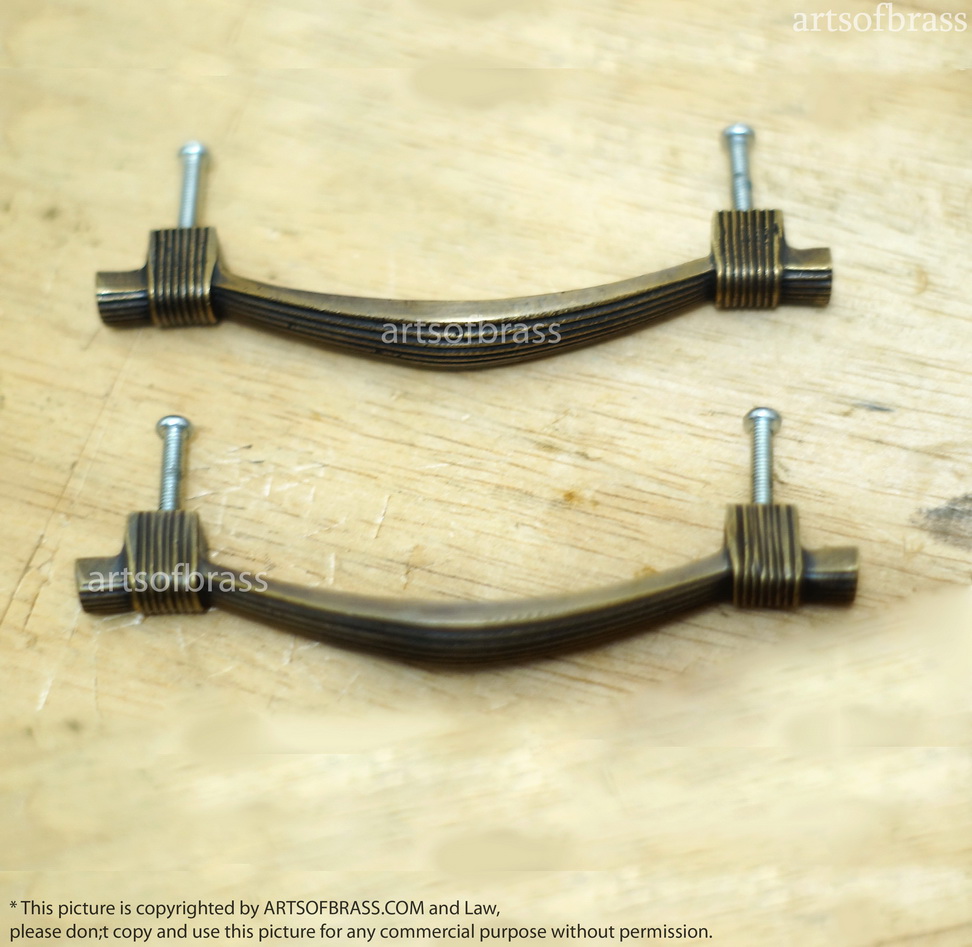 4.92" in Vintage Combined a Rope Pull Drawer Retro Brass Handle Pulls 4 4.92" in Vintage Combined a Rope Pull Drawer Retro Brass Handle Pulls - Image 2