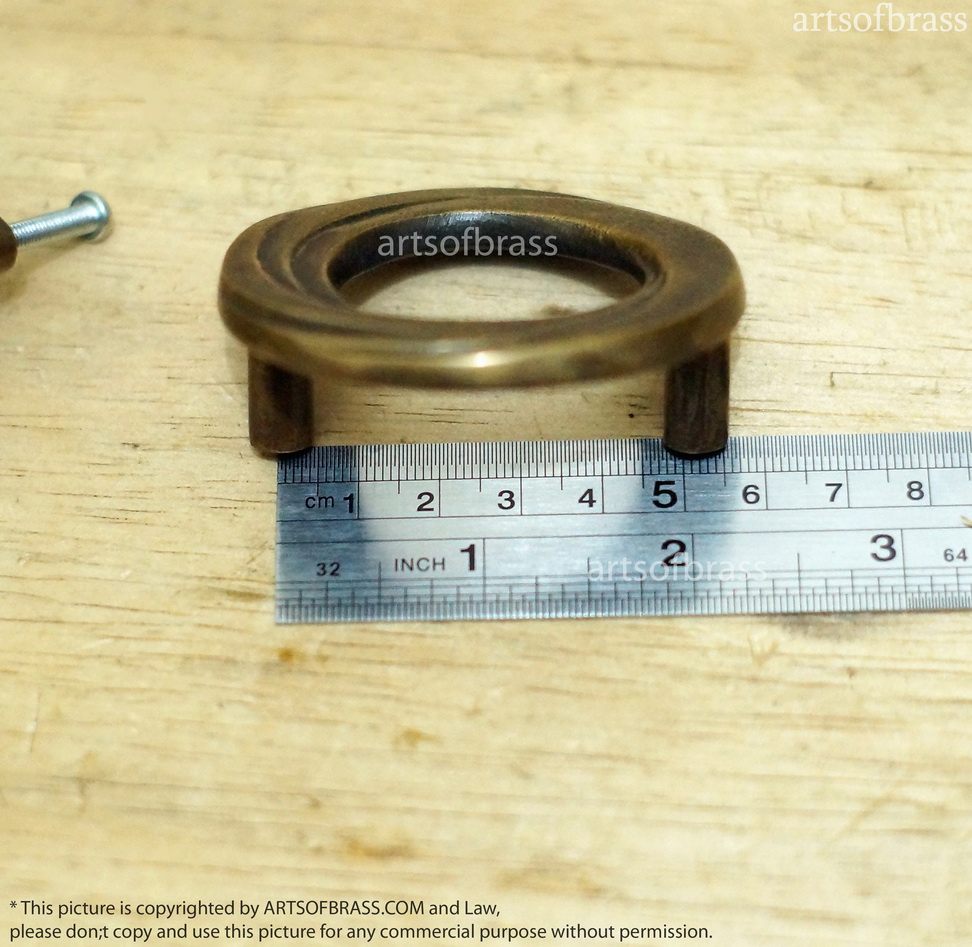 2.55" inches 2 pcs Vintage Solid Brass Retro Ring Swirl Round Antique Cabinet Brass KNOB Drawer Pulls C120 10 2.55" inches 2 pcs Vintage Solid Brass Retro Ring Swirl Round Antique Cabinet Brass KNOB Drawer Pulls C120 - Image 8
