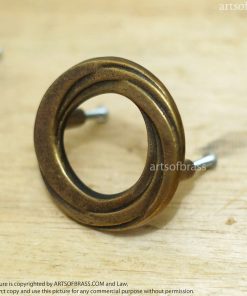 2.55" inches 2 pcs Vintage Solid Brass Retro Ring Swirl Round Antique Cabinet Brass KNOB Drawer Pulls C120 13 DSC00767 resize