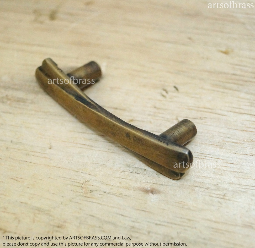 2.55" inches 4 pcs Vintage Retro wooden cross Solid Brass Antique Cabinet Drawer Door Handle Pulls C104 6 2.55" inches 4 pcs Vintage Retro wooden cross Solid Brass Antique Cabinet Drawer Door Handle Pulls C104 - Image 4