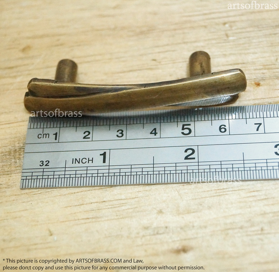 2.55" inches 4 pcs Vintage Retro wooden cross Solid Brass Antique Cabinet Drawer Door Handle Pulls C104 8 2.55" inches 4 pcs Vintage Retro wooden cross Solid Brass Antique Cabinet Drawer Door Handle Pulls C104 - Image 6