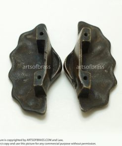 3.62" Set Vintage Solid Brass Scallop Shell Drawer pulls Handle Door Pull 13 DSC00949 resize