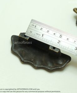 3.62" Set Vintage Solid Brass Scallop Shell Drawer pulls Handle Door Pull 17 DSC00953 resize