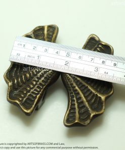 3.62" Set Vintage Solid Brass Scallop Shell Drawer pulls Handle Door Pull 14 DSC00955 resize