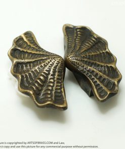 3.62" Set Vintage Solid Brass Scallop Shell Drawer pulls Handle Door Pull 12 DSC00956 resize