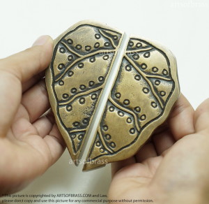 Vintage Big Leaf Brass handles Antique Cabinet Door Handle Pulls - 3.54"