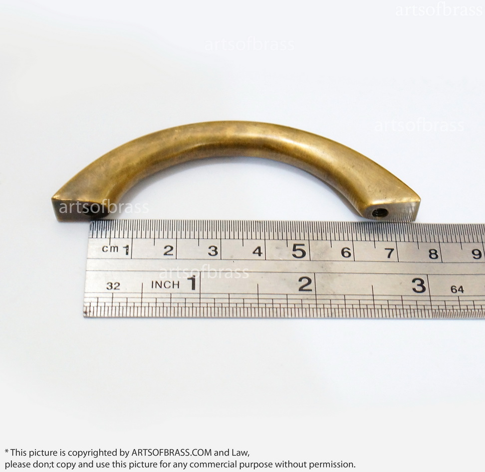 3.22" 4 pcs Vintage Brass Retro Western Plain Pulls Dresser handle pull 9 3.22" 4 pcs Vintage Brass Retro Western Plain Pulls Dresser handle pull - Image 7