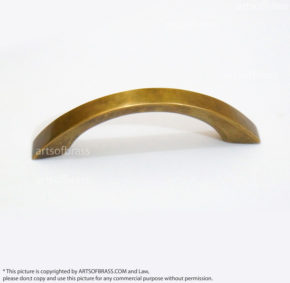 3.22" 4 pcs Vintage Brass Retro Western Plain Pulls Dresser handle pull 5 3.22" 4 pcs Vintage Brass Retro Western Plain Pulls Dresser handle pull - Image 3