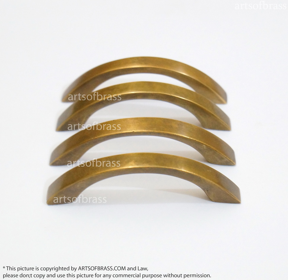 3.22" 4 pcs Vintage Brass Retro Western Plain Pulls Dresser handle pull 4 3.22" 4 pcs Vintage Brass Retro Western Plain Pulls Dresser handle pull - Image 2