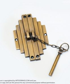 3.58" Vintage Asian Brass Bamboo Door Lock Latch Antique Cabinet latch 12 DSC01230 resize