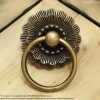 3.93" Vintage Big LOTUS Flowers Round Cabinet Door Drawer Pull Handle KNOB 2 DSC04308 resize 1