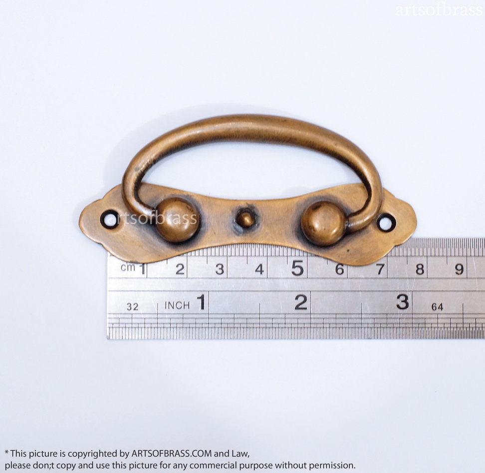 3.34" 3 pcs Vintage Brass Artistic Handle Pull Drawer Pulls Antique Door 9 3.34" 3 pcs Vintage Brass Artistic Handle Pull Drawer Pulls Antique Door - Image 7