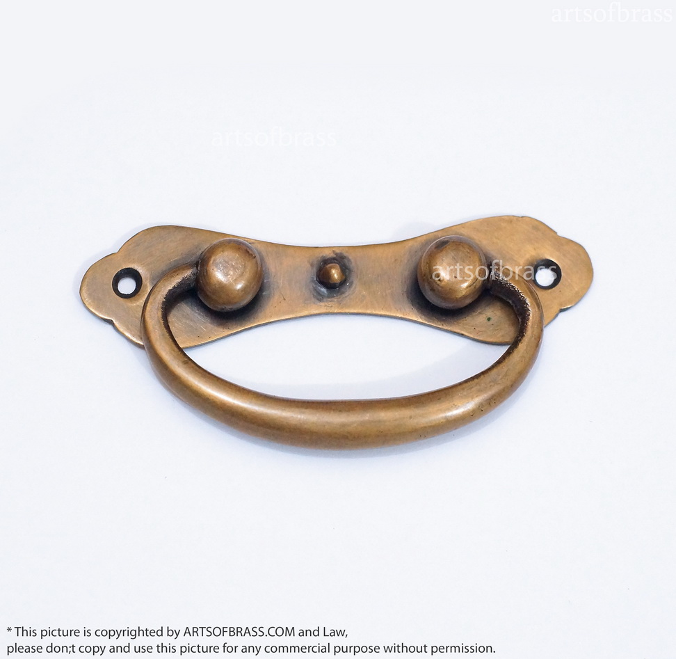 3.34" 3 pcs Vintage Brass Artistic Handle Pull Drawer Pulls Antique Door 5 3.34" 3 pcs Vintage Brass Artistic Handle Pull Drawer Pulls Antique Door - Image 3