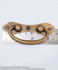 3.34" 3 pcs Vintage Brass Artistic Handle Pull Drawer Pulls Antique Door 13 DSC0941 resize 1