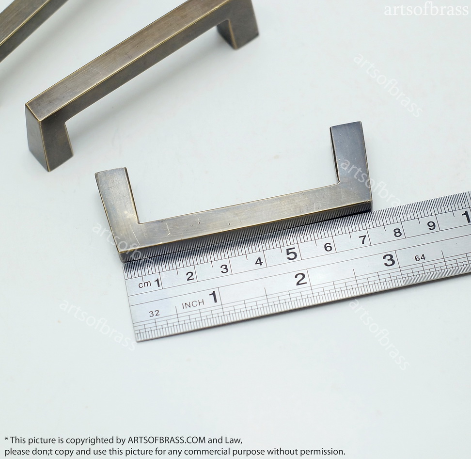 2.87" Lot of 3 pcs RETRO Vintage Bar Western Country Closet Solid Brass Antique Cabinet Door Drawer Pull C042 9 2.87" Lot of 3 pcs RETRO Vintage Bar Western Country Closet Solid Brass Antique Cabinet Door Drawer Pull C042 - Image 7