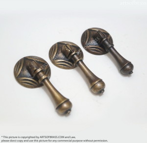 2.83" Inches 3 pcs Round TEAR DROP Cudgel Antique Solid Brass Knob Cabinet Drawer Handle Pull E006 16 _DSC1183_resize