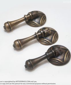 2.83" Inches 3 pcs Round TEAR DROP Cudgel Antique Solid Brass Knob Cabinet Drawer Handle Pull E006 11 DSC1184 resize