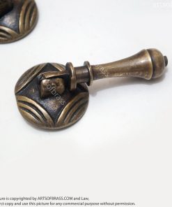 2.83" Inches 3 pcs Round TEAR DROP Cudgel Antique Solid Brass Knob Cabinet Drawer Handle Pull E006 12 DSC1186 resize