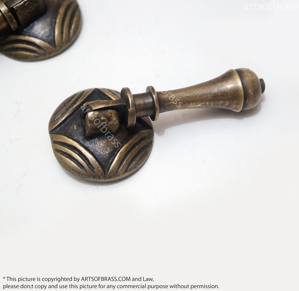 2.83" Inches 3 pcs Round TEAR DROP Cudgel Antique Solid Brass Knob Cabinet Drawer Handle Pull E006 6 2.83" Inches 3 pcs Round TEAR DROP Cudgel Antique Solid Brass Knob Cabinet Drawer Handle Pull E006 - Image 4