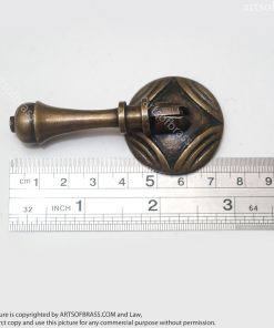 2.83" Inches 3 pcs Round TEAR DROP Cudgel Antique Solid Brass Knob Cabinet Drawer Handle Pull E006 14 DSC1188 resize
