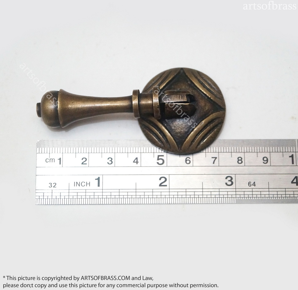 2.83" Inches 3 pcs Round TEAR DROP Cudgel Antique Solid Brass Knob Cabinet Drawer Handle Pull E006 8 2.83" Inches 3 pcs Round TEAR DROP Cudgel Antique Solid Brass Knob Cabinet Drawer Handle Pull E006 - Image 6
