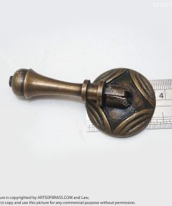 2.83" Inches 3 pcs Round TEAR DROP Cudgel Antique Solid Brass Knob Cabinet Drawer Handle Pull E006 15 DSC1189 resize