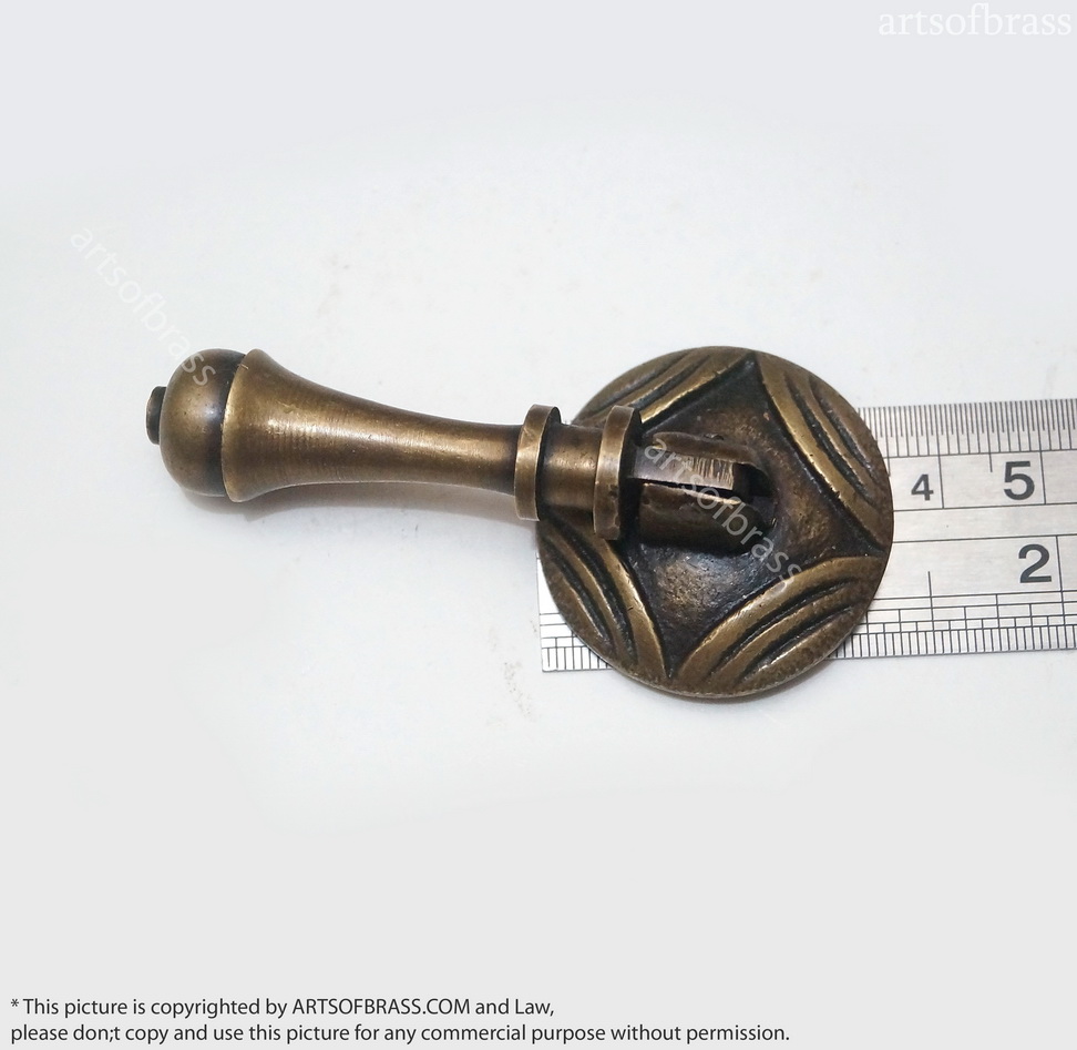 2.83" Inches 3 pcs Round TEAR DROP Cudgel Antique Solid Brass Knob Cabinet Drawer Handle Pull E006 9 2.83" Inches 3 pcs Round TEAR DROP Cudgel Antique Solid Brass Knob Cabinet Drawer Handle Pull E006 - Image 7