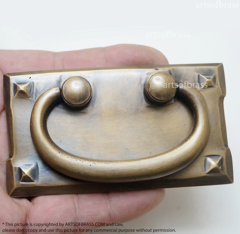 3.58" 2 pcs Vintage Brass Retro Drawer Pulls Antique Cabinet Handle 6 3.58" 2 pcs Vintage Brass Retro Drawer Pulls Antique Cabinet Handle - Image 4