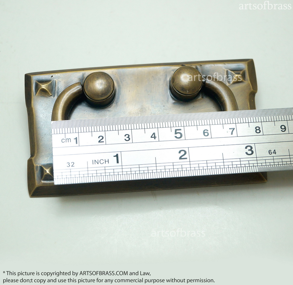 3.58" 2 pcs Vintage Brass Retro Drawer Pulls Antique Cabinet Handle 9 3.58" 2 pcs Vintage Brass Retro Drawer Pulls Antique Cabinet Handle - Image 7