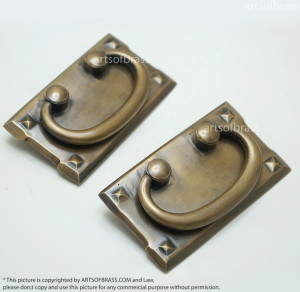 3.58" 2 pcs Vintage Brass Retro Drawer Pulls Antique Cabinet Handle 18 Brass Retro Drawer Pulls