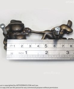 3.54" Lot of 2 pcs Disney Mickey and Pluto Go to School cartoon Figurine Solid Brass Antique Cabinet Drawer Handle Pulls 17 DSC1265 resize