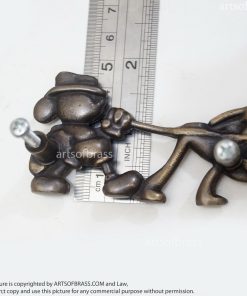 3.54" Lot of 2 pcs Disney Mickey and Pluto Go to School cartoon Figurine Solid Brass Antique Cabinet Drawer Handle Pulls 16 DSC1266 resize