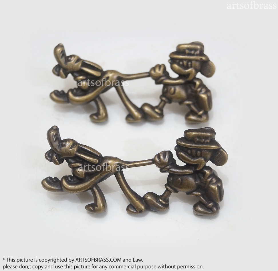 3.54" Lot of 2 pcs Disney Mickey and Pluto Go to School cartoon Figurine Solid Brass Antique Cabinet Drawer Handle Pulls 3 3.54" Lot of 2 pcs Disney Mickey and Pluto Go to School cartoon Figurine Solid Brass Antique Cabinet Drawer Handle Pulls
