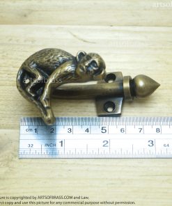 3.14" inches 2 pcs / Pair Vintage Forest Monkey Solid Brass Antique Hat Coat Strong Wall Mount HOOK Hanger JBL1357 13 DSC1558 resize