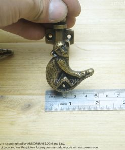 3.14" inches 2 pcs / Pair Vintage Forest Monkey Solid Brass Antique Hat Coat Strong Wall Mount HOOK Hanger JBL1357 14 DSC1559 resize