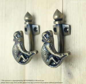 3.14" inches 2 pcs / Pair Vintage Forest Monkey Solid Brass Antique Hat Coat Strong Wall Mount HOOK Hanger JBL1357 16 3.14″ inches 2 pcs / Pair Vintage Forest Monkey Solid Brass Antique Hat Coat Strong Wall Mount HOOK Hanger JBL1357