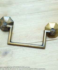 5.00" 2 pcs RETRO Vintage Double Cycle CLOSETS Brass Drawer Pulls 11 DSC1563 resize 1