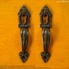 4.3" 2 pcs Vintage Victorian Brass Cabinet Drawer door handle with keyhole 1 DSC2418 resize