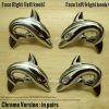 2 Set Right & Left DOLPHIN CHROME Cabinet Door Solid Brass KNOB Drawer Pull knobs N174B 2 DSC2817 resize