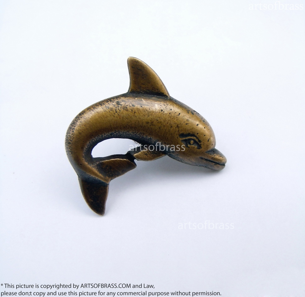 2 Set Pair 4 pcs Vintage DOLPHIN Cabinet ANTIQUE Pull KNOB Drawer N174 4 2 Set Pair 4 pcs Vintage DOLPHIN Cabinet ANTIQUE Pull KNOB Drawer N174 - Image 2