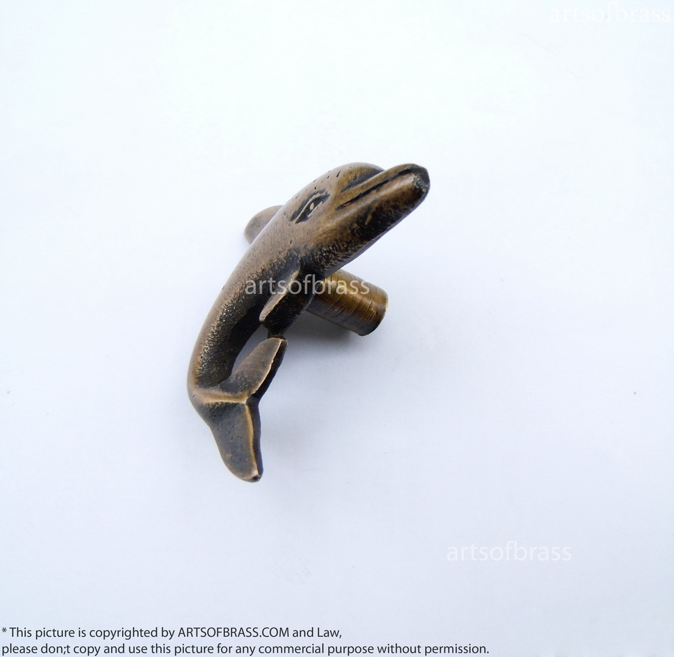 2 Set Pair 4 pcs Vintage DOLPHIN Cabinet ANTIQUE Pull KNOB Drawer N174 8 2 Set Pair 4 pcs Vintage DOLPHIN Cabinet ANTIQUE Pull KNOB Drawer N174 - Image 6