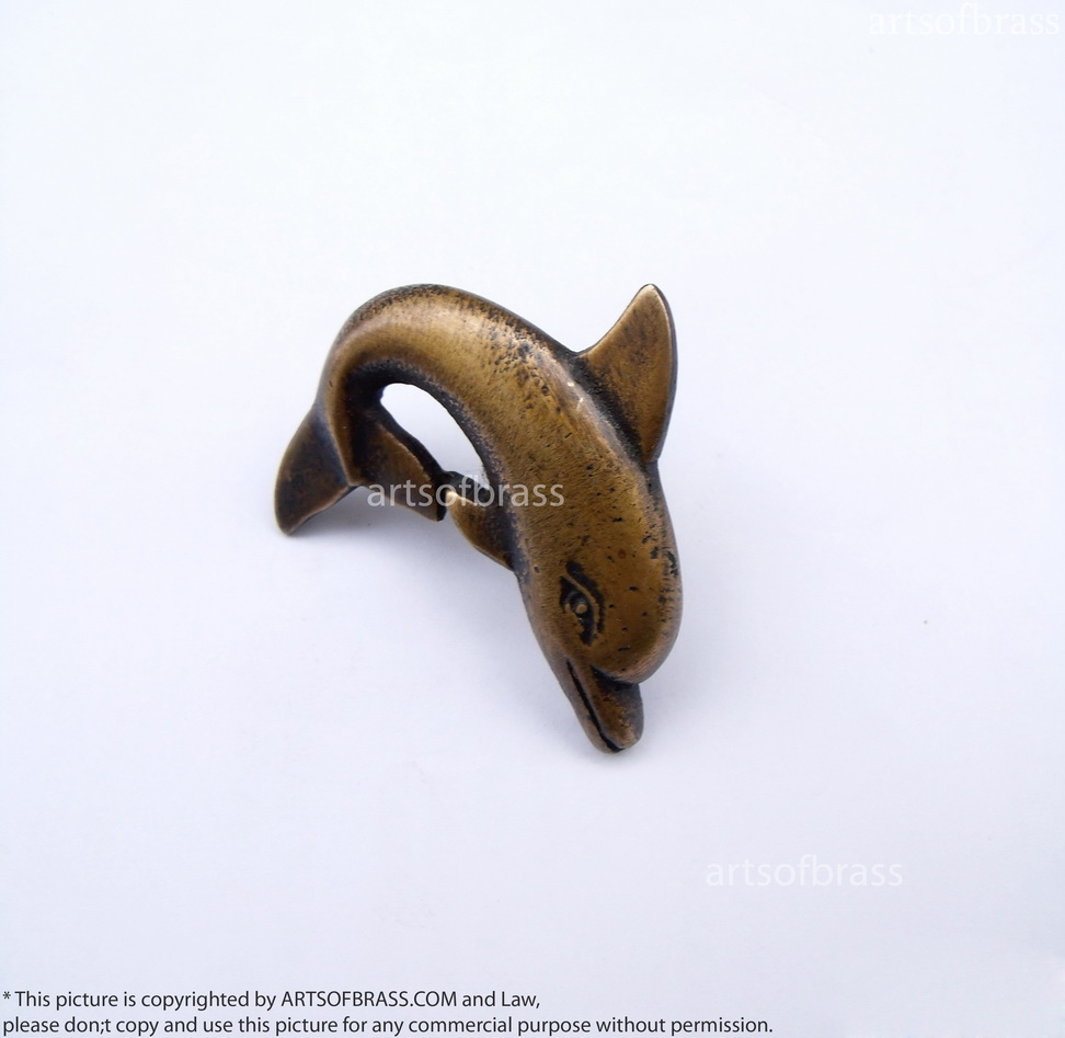 2 Set Pair 4 pcs Vintage DOLPHIN Cabinet ANTIQUE Pull KNOB Drawer N174 5 2 Set Pair 4 pcs Vintage DOLPHIN Cabinet ANTIQUE Pull KNOB Drawer N174 - Image 3