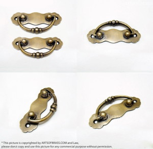 3.54" Solid Brass Cabinet Handle – Vintage Art Deco Drawer Pull Set of 2 10 solid brass cabinet handle 3.54 inch vintage Art Deco drawer pull set of 2